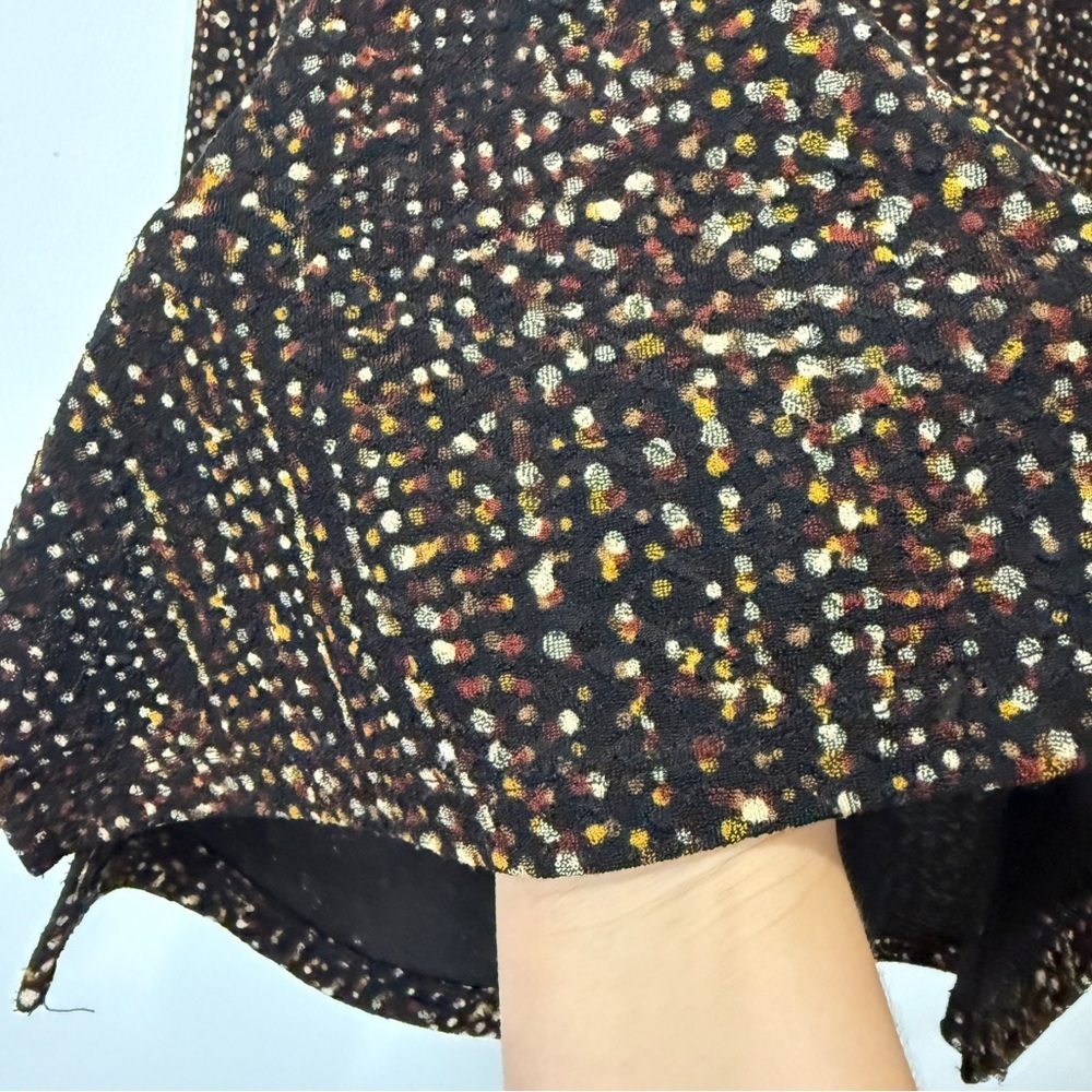 Allison Daley Tunic Blouse Earthtone Brown, Cream, Red Polka Dot 3/4 Sleeve - Picture 8 of 17